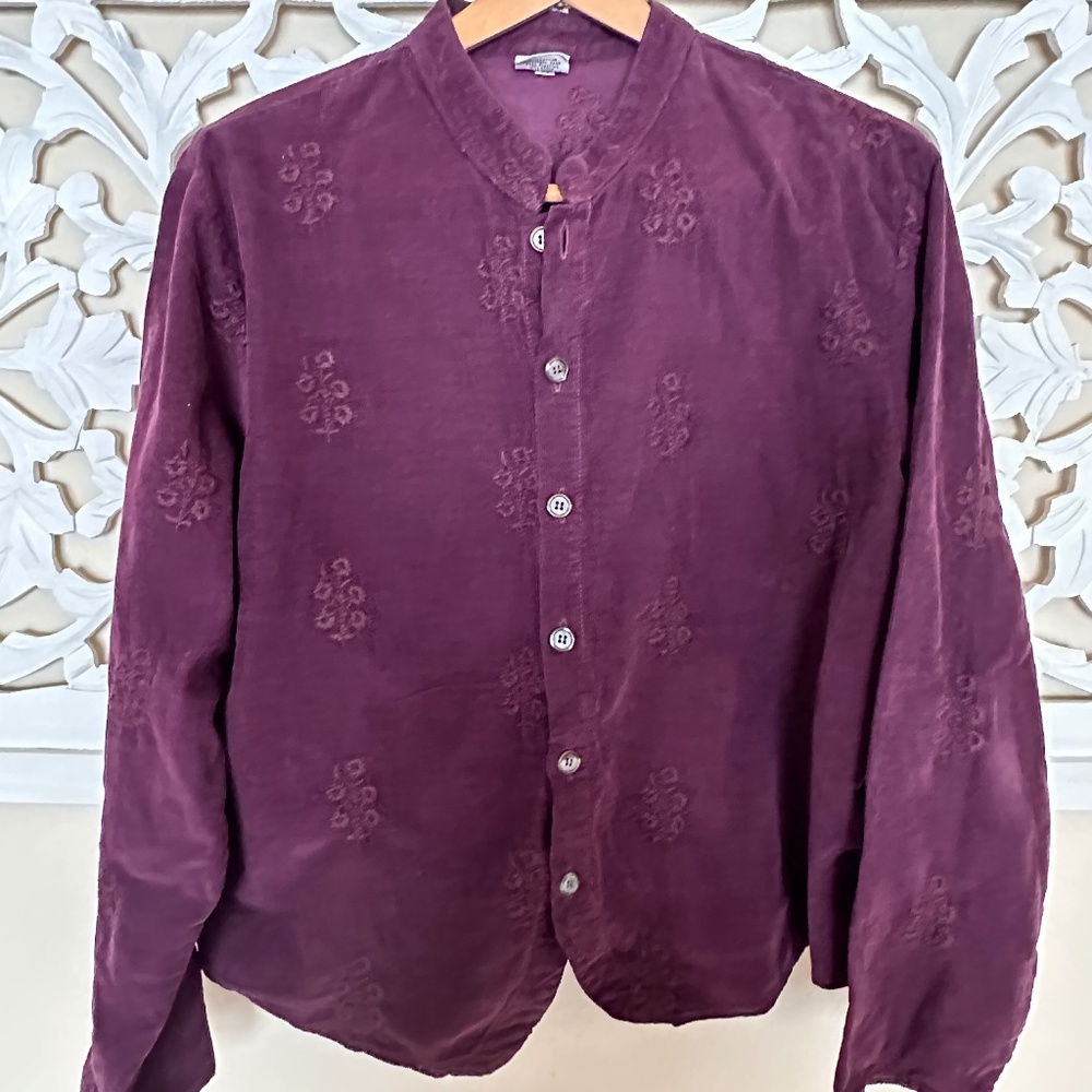 CP Shades Baby Cord Purple Shirt Size M EUC